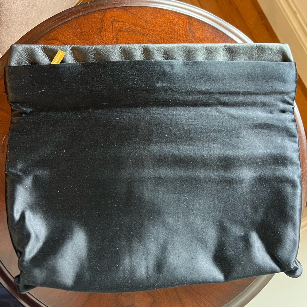 BCBGMaxAzria Black Fold-Over Clutch with Gold Accent - Picture 8 of 9